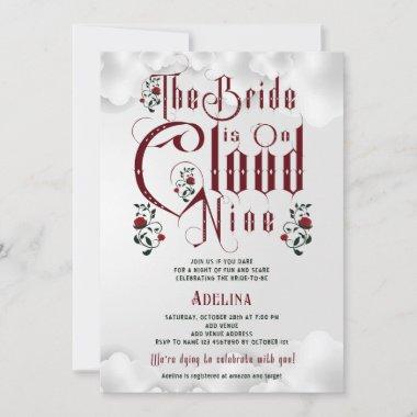 Gothic Roses Cloud Nine Halloween Bridal Shower Invitations