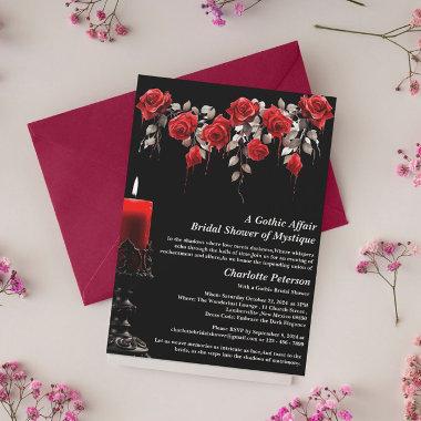 Gothic Roses Halloween Bridal Shower Invitations