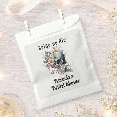Gothic Skull Bride or Die  Favor Bag