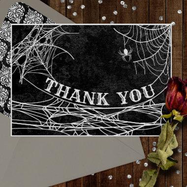 Gothic Spider Web Halloween Wedding or Shower Than Thank You Invitations