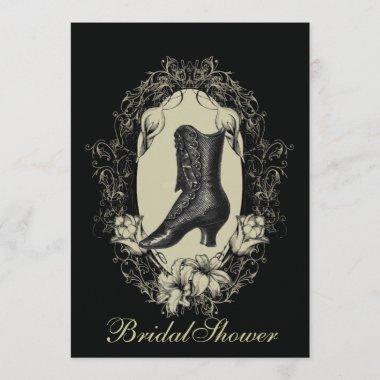 Gothic vintage shoe victorian bridal shower Invitations