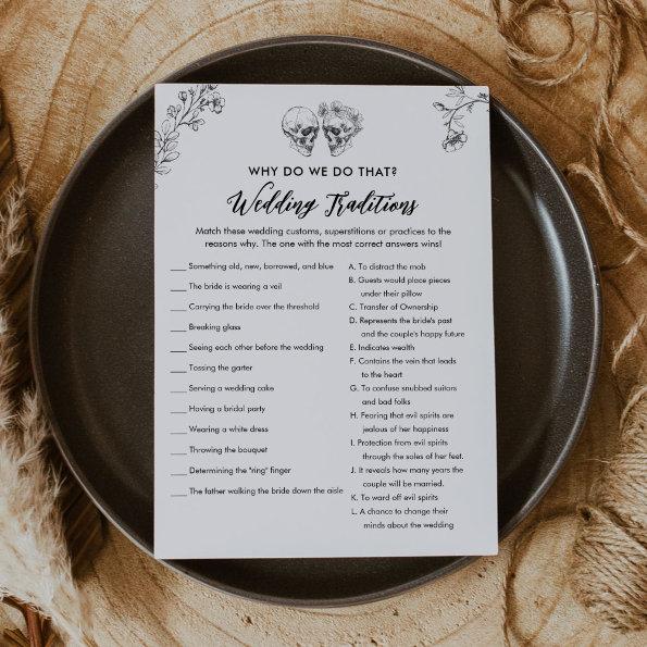 Gothic Wedding Traditions Bridal Shower Game Invitations