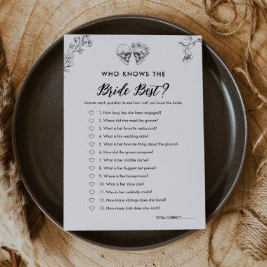 Gothic Who Knows the Bride Best Bridal Game Invitations