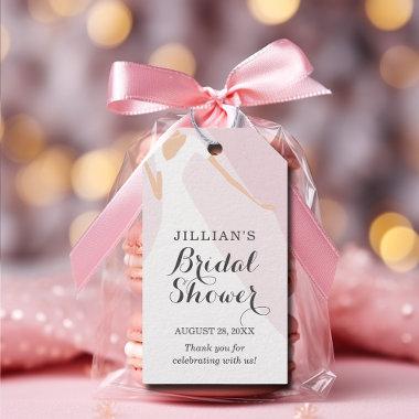 Gown Bridal Shower Pale Pink Thank You Gift Tags