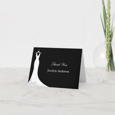Gown Thank You Invitations (Black) Coupe