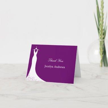 Gown Thank You Invitations (Purple) Coupe