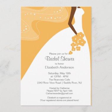 Graceful African American Bride Bridal Shower Invitations