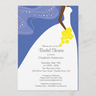 Graceful African American Bride Bridal Shower Invitations