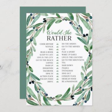 Graceful Greenery Bridal Would She Rather Invitations