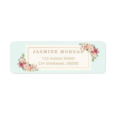 Graceful Pastel Watercolor Floral Decoration Label