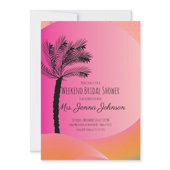 Gradient Palm Tree Pink Beach Bachelorette Getaway
