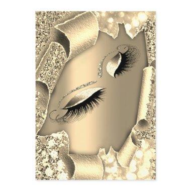 Graduate Sweet 16th Gold 3D Modern Eyes Invitations