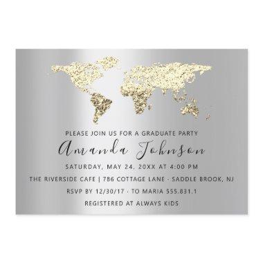 Graduate We Move Wedding Gold Destination Map Gray