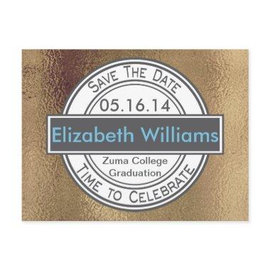 Graduation Gold Shimmer Save The Date Post