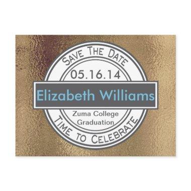 Graduation Gold Shimmer Save The Date PostInvitations