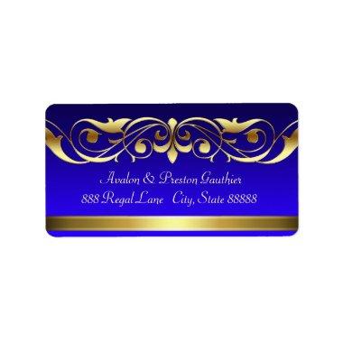 Grand Duchess Blue Gold Scroll Address Labels