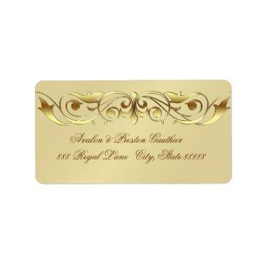 Grand Duchess Faux Gold Scroll Address Labels