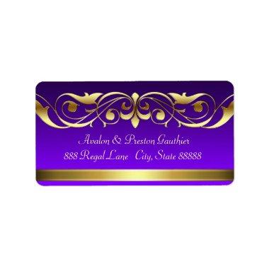 Grand Duchess Purple Gold Scroll Address Labels