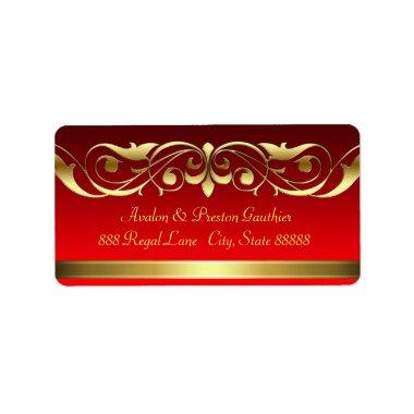Grand Duchess Red Gold Scroll Address Labels