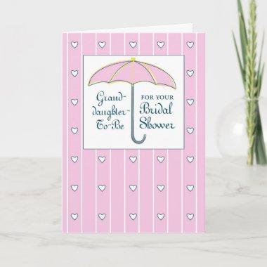 Granddaughter-To-Be Bridal Shower Pink Umbrella Invitations