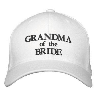 Grandma of the Bride black and custom wedding Embroidered Baseball Cap