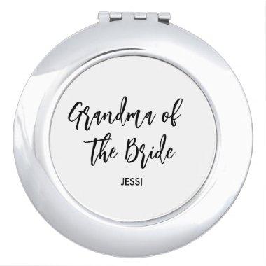 Grandma of the Bride Black White Compact Mirror