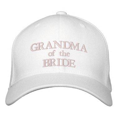 Grandma of the Bride blush pink custom wedding Embroidered Baseball Cap