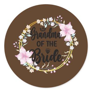 Grandma Of The Bride Bridal Shower Bride's Classic Round Sticker