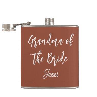 Grandma of the Bride Terracotta Wedding Flask