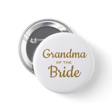 Grandma of the Bride Wedding Custom Button