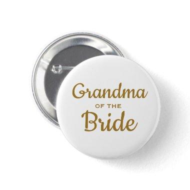 Grandma of the Bride Wedding Custom Button