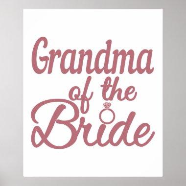 Grandma Of The Bride Wedding Family Matching Poster