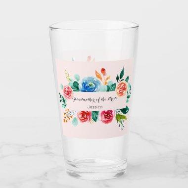 Grandmother of The Bride Wedding Pink Glass Cup