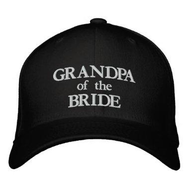 Grandpa of the Bride black and white wedding Embroidered Baseball Cap