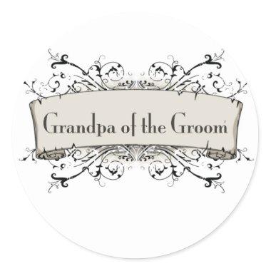 *Grandpa Of the Groom Classic Round Sticker