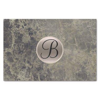 Granite Marble Glam Monogram Letter Initial Tissue Paper