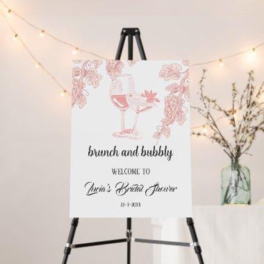 Grape Fruit Champagne Retro Bridal Shower Welcome Foam Board