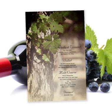 Grape Leaves Vineyard Wedding Menu