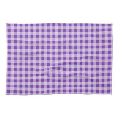 Grape Purple Gingham; Checkered Towel