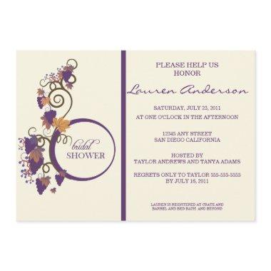 Grape Vine Bridal Shower Invitations