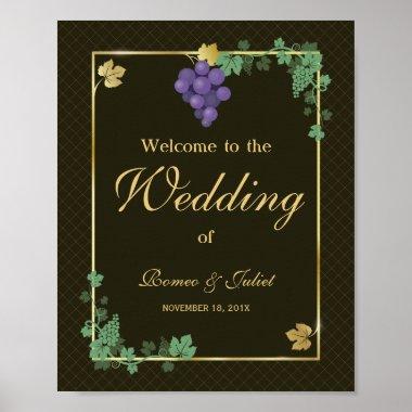 Grape Vines Welcome Wedding Reception Sign