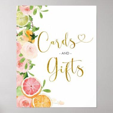 Grapefruit Citrus Bridal Shower Invitations and Gifts Poster