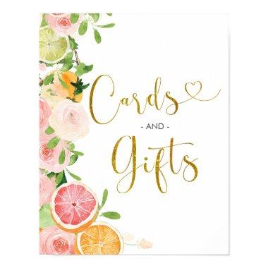 Grapefruit Citrus Bridal Shower Invitations and Gifts Poster