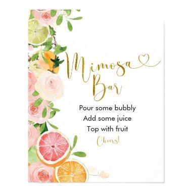 Grapefruit Citrus Bridal Shower Mimosa Bar Sign