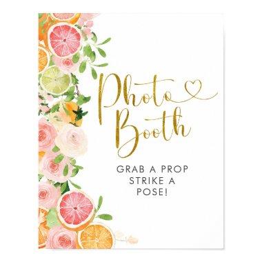 Grapefruit Citrus Bridal Shower Photo Booth Sign