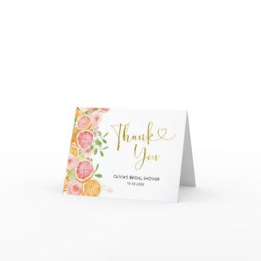 Grapefruit Citrus Bridal Shower Thank You Invitations