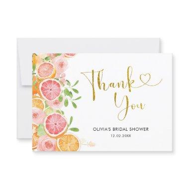 Grapefruit Citrus Bridal Shower Thank You Invitations