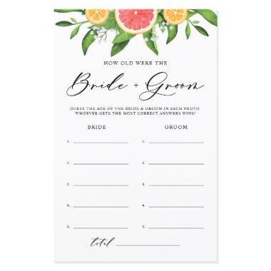 Grapefruit How Old Was the Bride and Groom Game