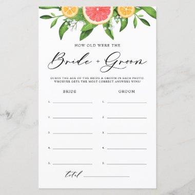 Grapefruit How Old Was the Bride and Groom Game