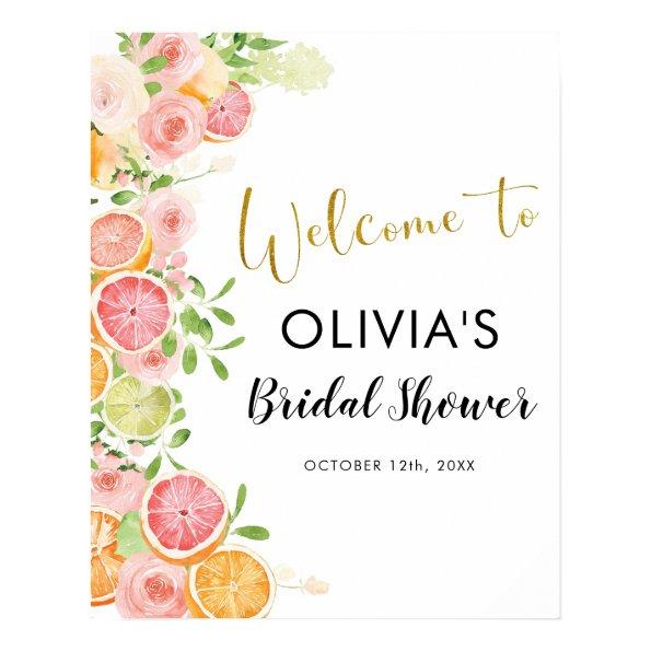 Grapefruits Citrus Bridal Shower Welcome Sign